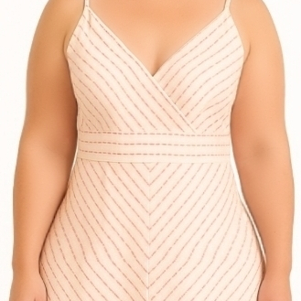 Striped V-Neck Sleeveless Dress